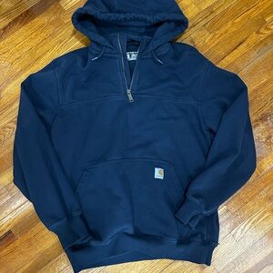 Carhartt Men’s Navy Zip-Front Hooded Sweatshirt